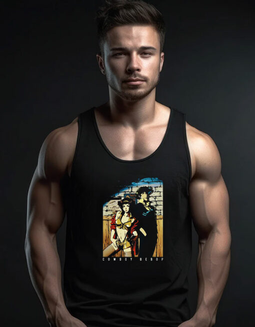 Cowboy Bebop Spike And Faye On Wall Tank Top