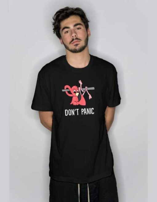 Cute Flamingo Don’t Panic T Shirt