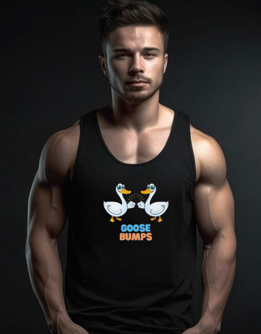 Cute and Funny Goose Bumps Fist Bump Birds Tank Top