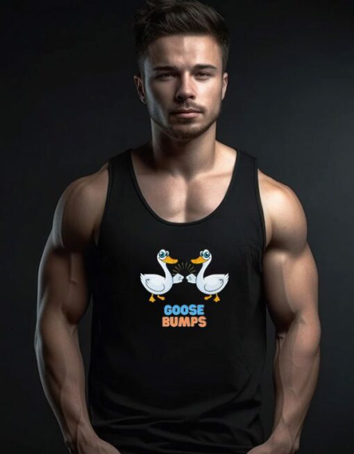 Cute and Funny Goose Bumps Fist Bump Birds Tank Top