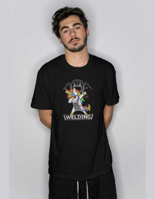 Dabbing Unicorns Welding T Shirt