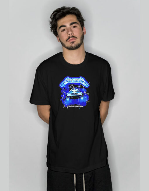 Delorean Struck By Lightning Back To The Future And Metallicas Ride The Lightning T-Shirt