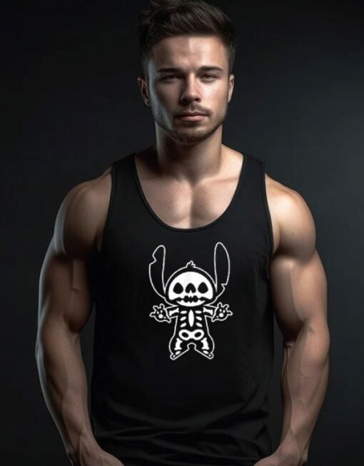 Disney Stitch Halloween Skeleton Unisex Tank Top