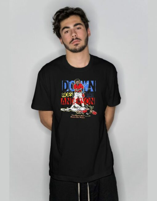 Down Goes Anderson Cleveland Guardians T-Shirt