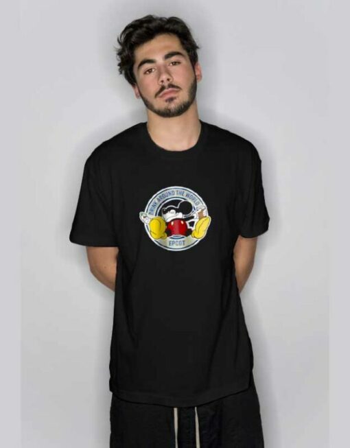 Drunk Mickey Around The World T Shirt