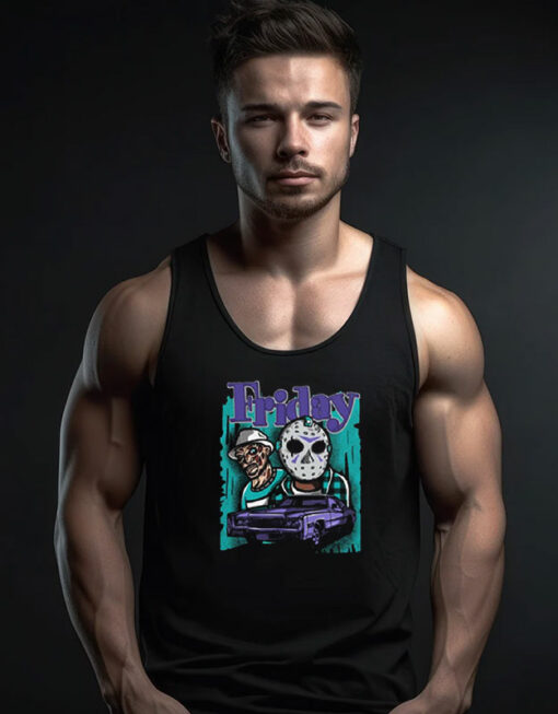 Friday Jason and Freddy Parody Tank Top