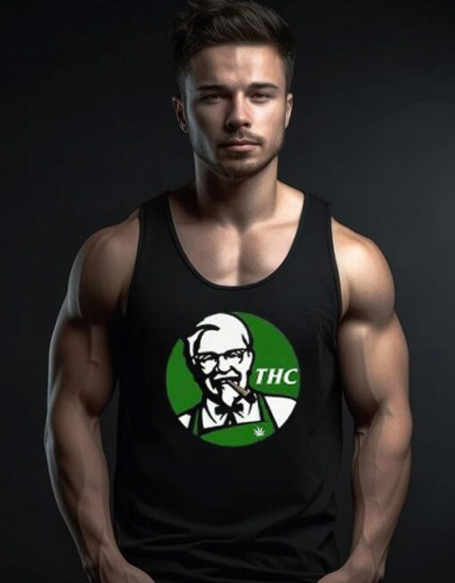 Funny KFC THC Smoking Weed Tank Top