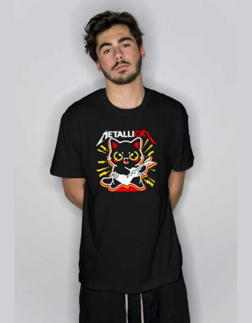 Funny Metallicat Rock T Shirt