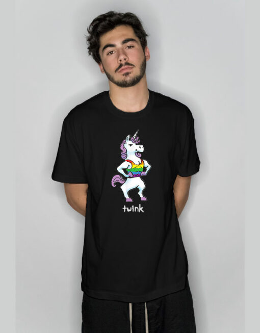 Funny Unicorn Twink Rainbow Gay Pride T-Shirt