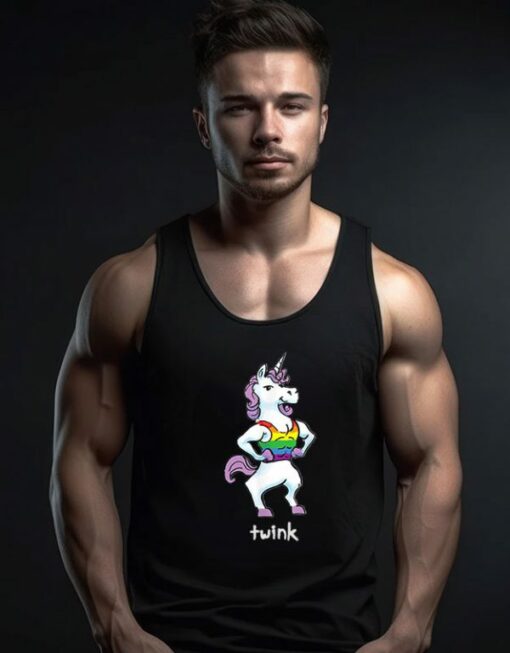 Funny Unicorn Twink Rainbow Gay Pride Tank Top