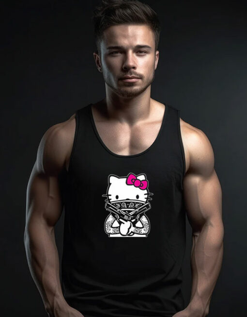 Gangster Hello Kitty Tattoo Funny Tank Top