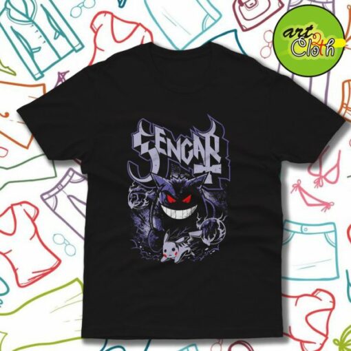 Gengar Pokemon Havy Metal T-Shirt