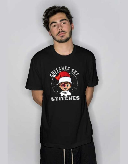 Get Stitches Elf Christmas T Shirt