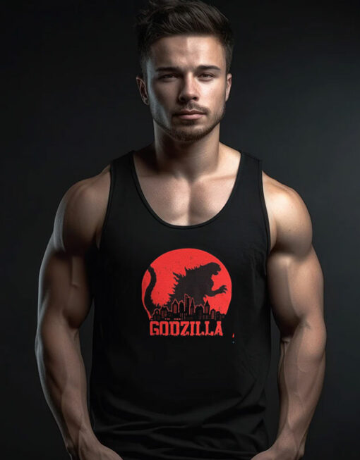 Godzilla Cool Japanese Kaiju Movie Monster Tank Top