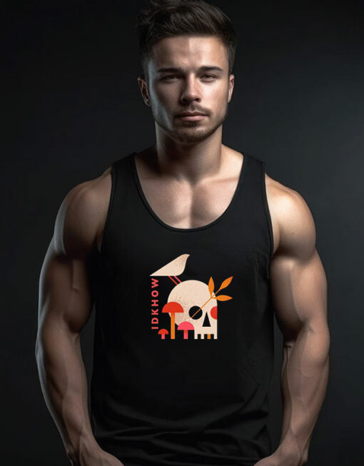 I Don’t Know How But They Found Me Mushroom Skull Tank Top