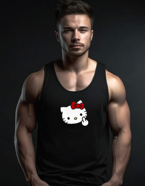 Kitty Middle Finger Funny Unisex Tank Top