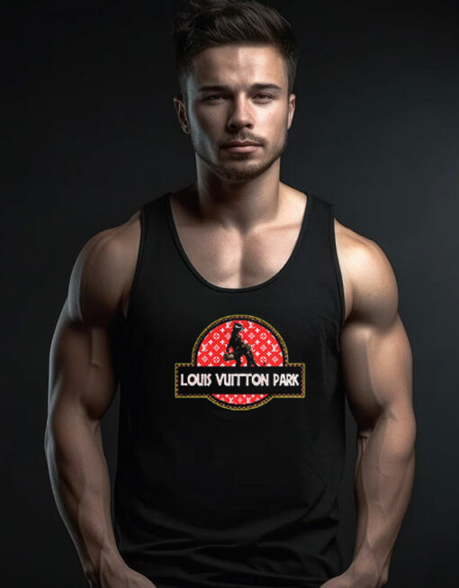 Louis Vuitton Park Logo Jurassic Park Unisex Tank Top