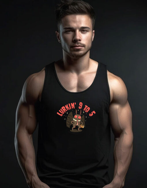 Lurkin 9 To 5 Mothman’s Day Job Tank Top