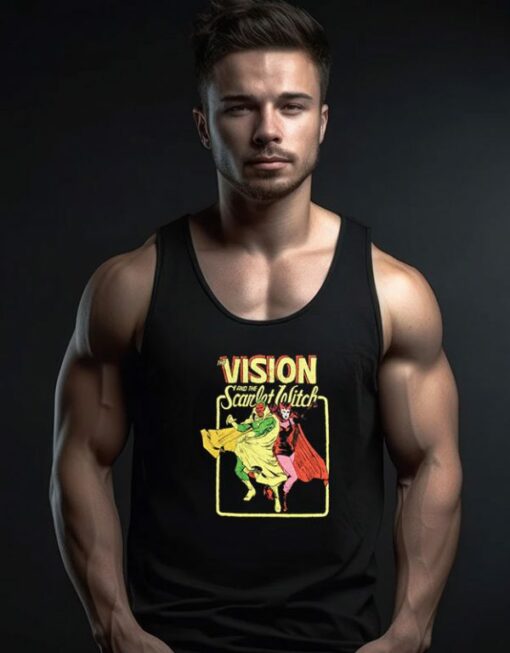 Marvel WandaVision The Vision & The Scarlet Witch Vintage Action Tank Top