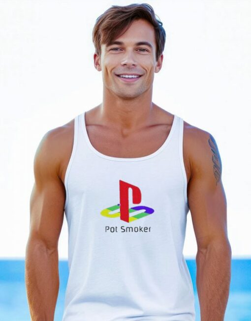 Pot Smoker Playstation Retro Tank Top