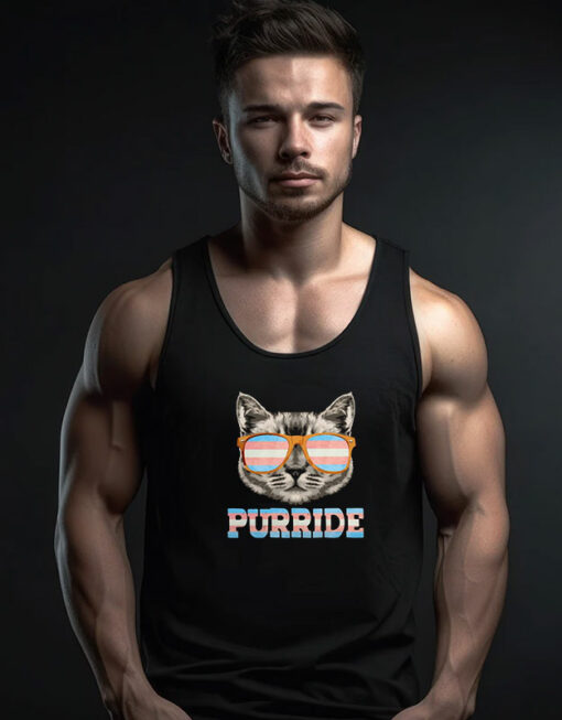 Purride Cat Pride LGBT Transgender Flag Tank Top