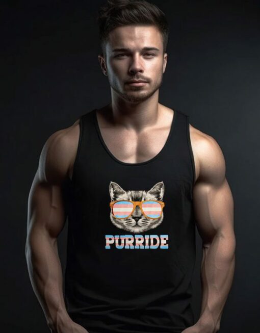 Purride Cat Pride LGBT Transgender Flag Tank Top