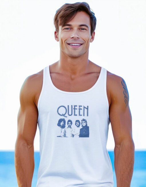 Queen Blue Band Photo & Logo Tank Top