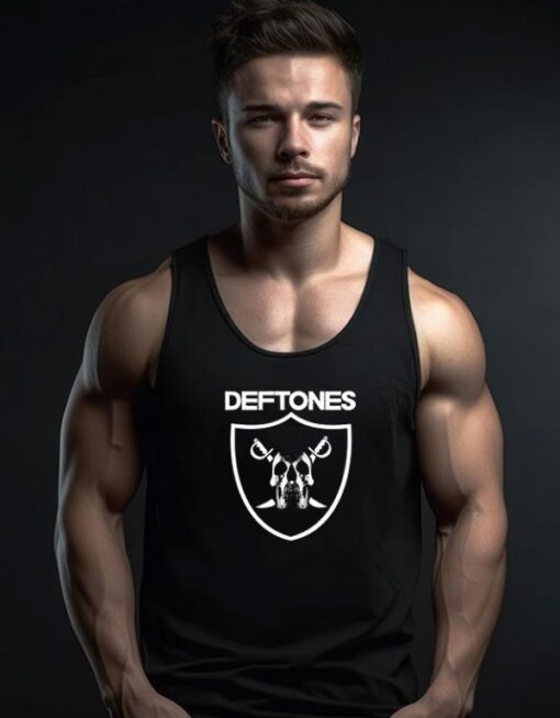 Raider Logo Style Deftones Alternative Metal Band Tank Top