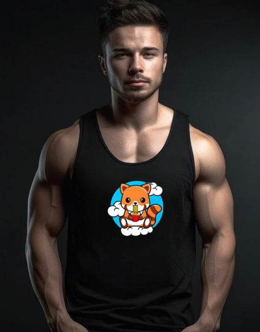 Red Panda Sitting On A Cloud And Eating Ramen Tank Top