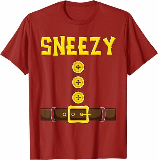 SNEEZY SHIRT Dwarf Easy Halloween Men Women Kids Costume Group Matching T-Shirt