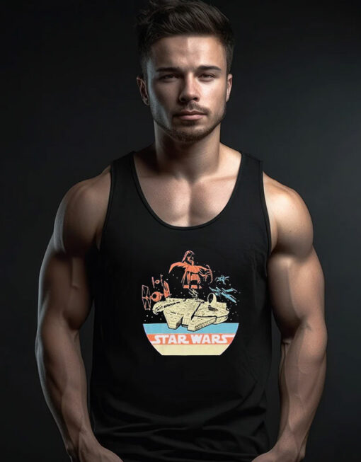 Star Wars Retro Space Scene Tank Top