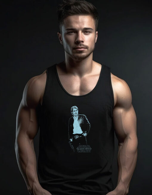 Star Wars The Force Awakens Han Solo Stands Tank Top