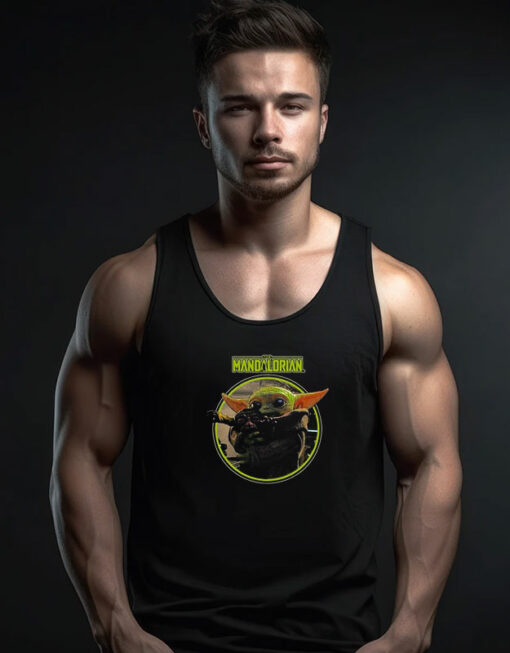 Star Wars The Mandalorian Grogu Hugging An Anzellan Tank Top