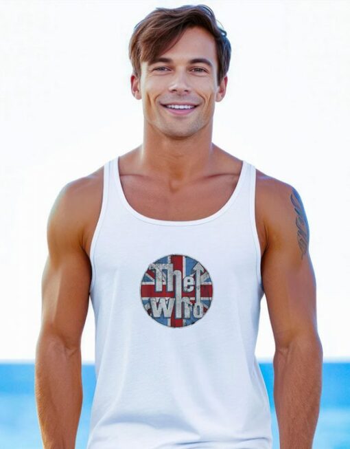 The Who Distessed Union Jack Circle Logo Tank Top