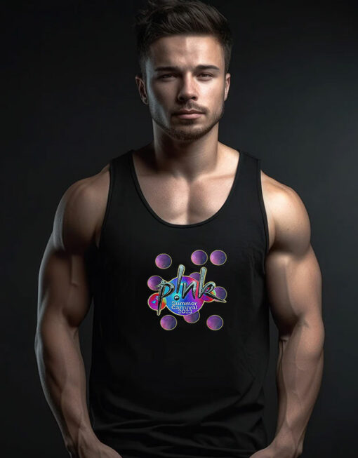 Trendy Pink Summer Carnival 2023 Festival Tour Tank Top