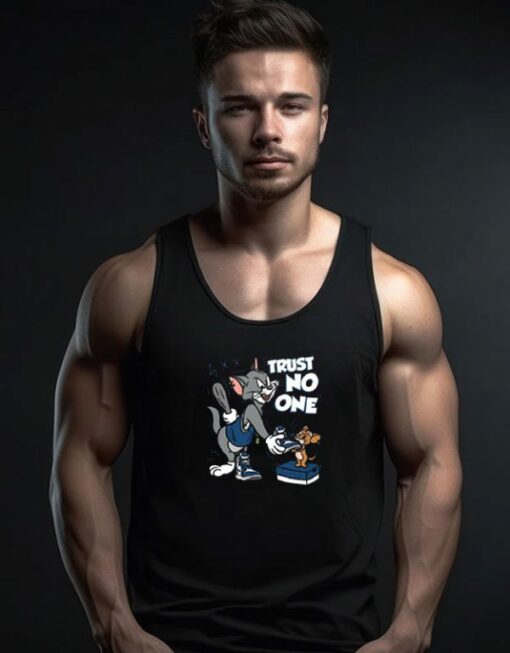 Trust No One Cat And Mouse Match Jordan 14 Laney Unisex Tank Top