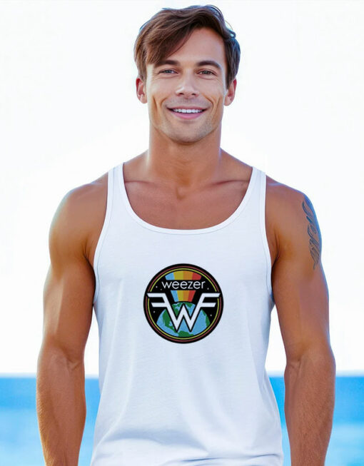 Vintage Weezer Rainbow Symbol Logo Tank Top