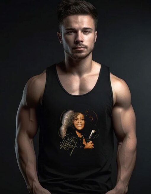 Vintage Whitney Houston Mic Photo Tank Top