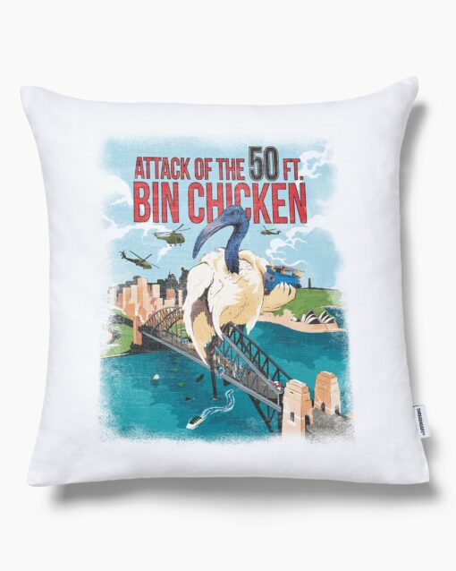 Attack of the 50ft Bin Chicken Cushion