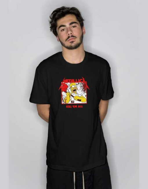 ‎Homer Simpson Kill ‘Em All  T Shirt