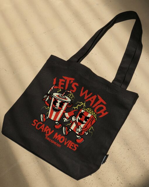 Let’s Watch Scary Movies Tote Bag