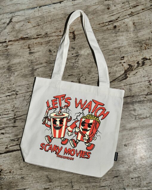 Let’s Watch Scary Movies Tote Bag