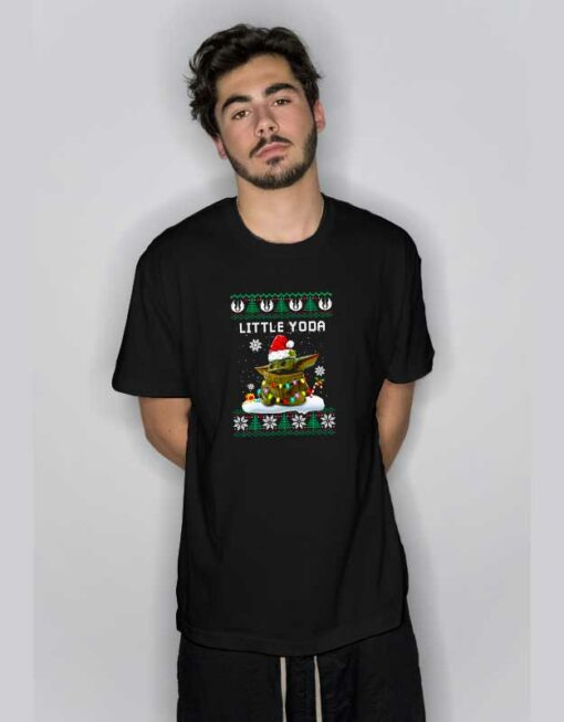 Little Yoda Christmas T Shirt