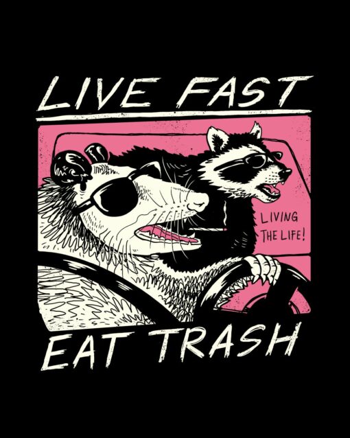 Live Fast Eat Trash Tote Bag