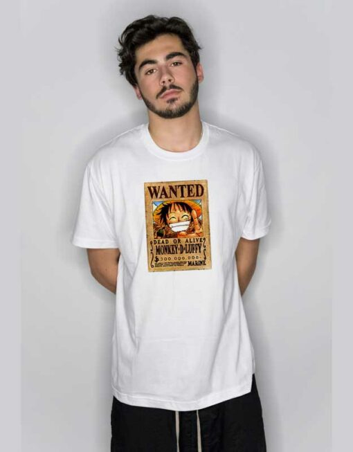 Luffy Is Wanted Poster T Shirt