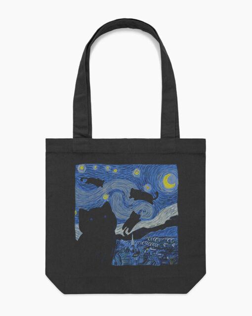 The Starry Cat Night Tote Bag